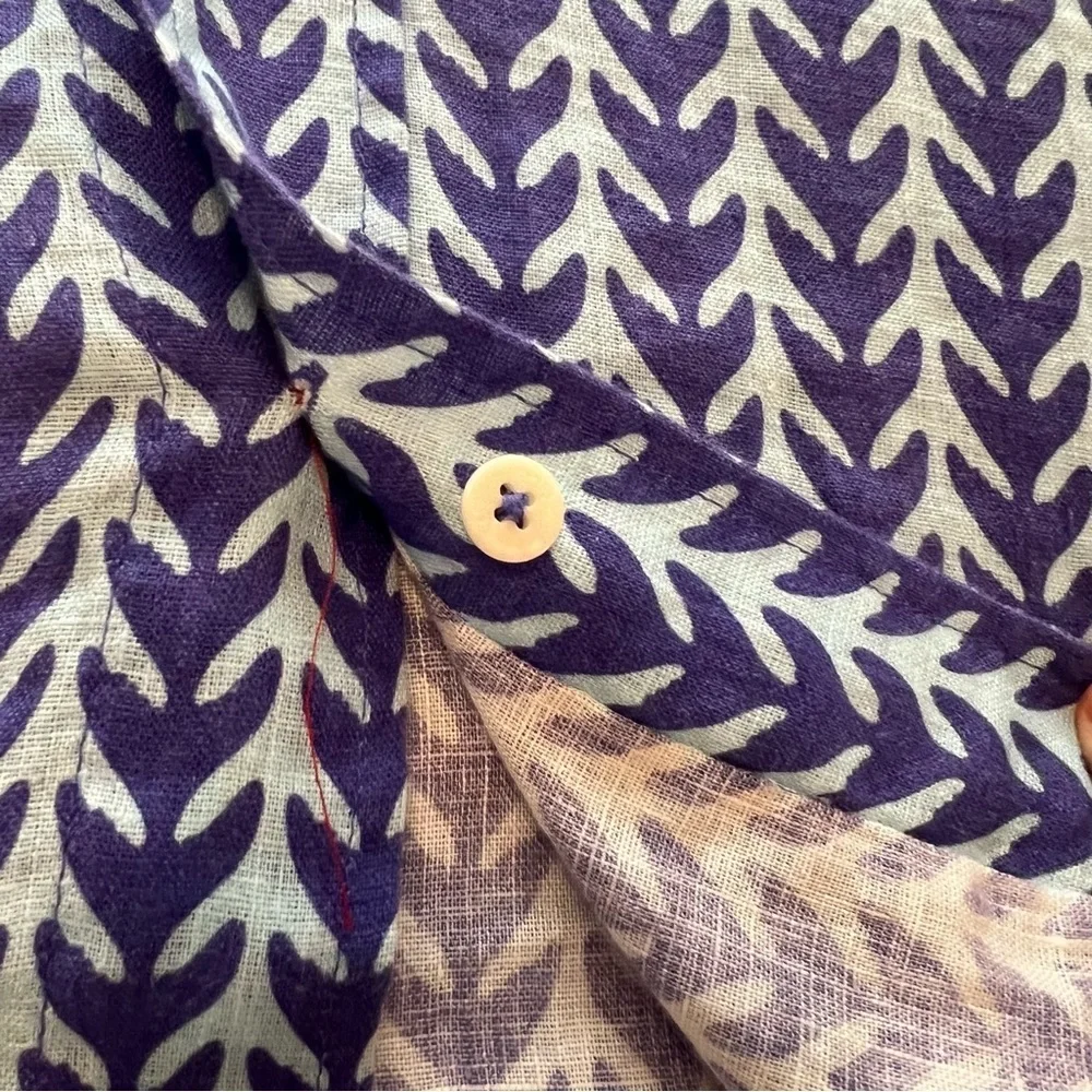 Love Brand & Co ABACO Men's Linen Shirt Long Sleeve Button Down Whale Tale M - Picture 9 of 15